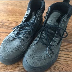 Vans Gray and Black High-Top Sneakers